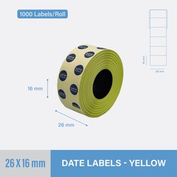[DSY2616] Yellow Date Sticker 26-16mm two-line-non-thermal