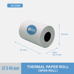 [TR574055] Thermal Span paper Roll 57x40mm - 55GSM