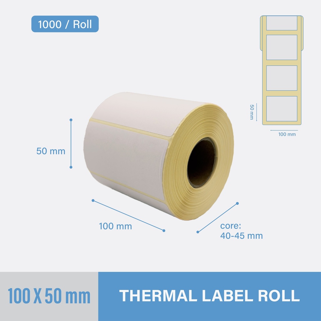 Thermal Label 100x50mm - 1000 pcs/roll