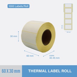 [TL6030] Thermal Label 60x30mm - 1000 pcs/roll