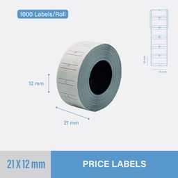 [PST-2112] Price Label 21x12mm - One Line - Non Thermal