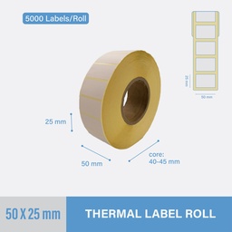 [LBL-5025] Thermal Sticker 50x25mm - 2000 pcs/roll